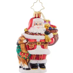2023 A Woodland Walk Santa Glass Gem Ornament