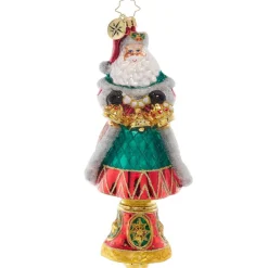 2023 Bells Will Be Ringing Santa Glass Ornament