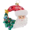 2023 Christmas With A Grin Santa Glass Ornament
