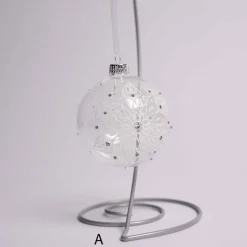 3 Inch Clear Or Silver Glass Ball With Snowflake