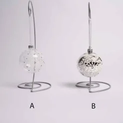 3 Inch Clear Or Silver Glass Ball With Snowflake
