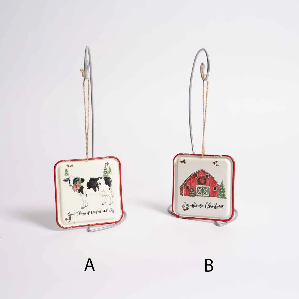 4 Inch Farm Enamel Ornament