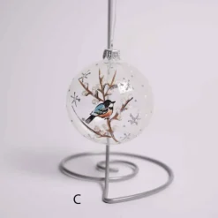 3 Inch Glass Bird On Branch Ball