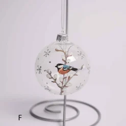 3 Inch Glass Bird On Branch Ball