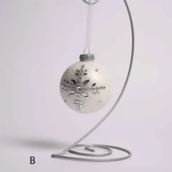 3 Inch Glass Diamond Snowflake Ball