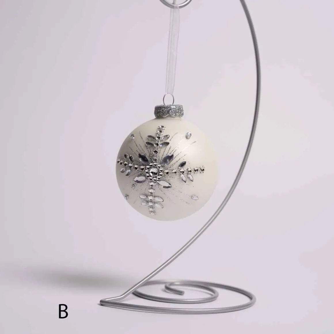 3 Inch Glass Diamond Snowflake Ball