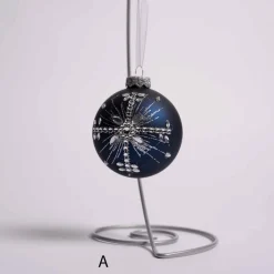 3 Inch Glass Diamond Snowflake Ball