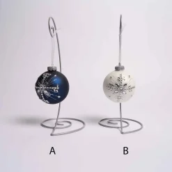3 Inch Glass Diamond Snowflake Ball