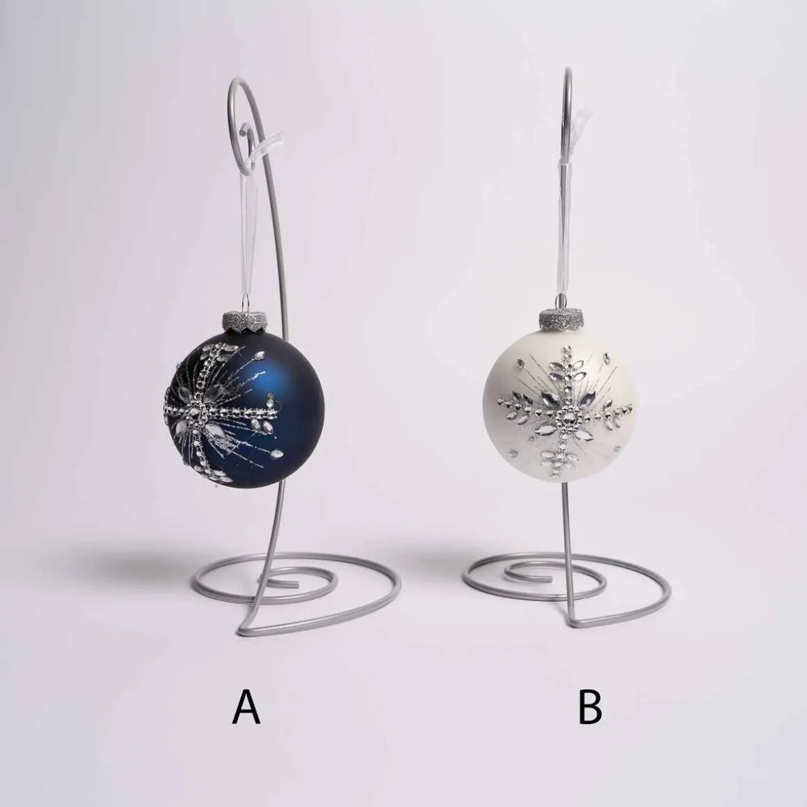 3 Inch Glass Diamond Snowflake Ball