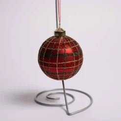 3 Inch Glass Glitter Checkered Ball