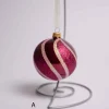 3 Inch Glass Pink And Red Glitter Swirl Ball