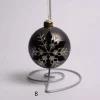 3 Inch Glass White Or Grey Ball With Snowflake