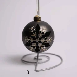 3 Inch Glass White Or Grey Ball With Snowflake