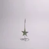 4 Inch Green Distressed Carved Star