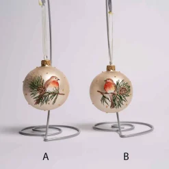 3 Inch Pearl Glass Ball With Bird
