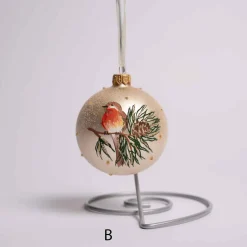 3 Inch Pearl Glass Ball With Bird