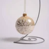 3 Inch Pearl Glass Ball With Snowflake