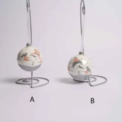 3 Inch White Glass Snowman Ball