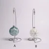 3 Inch White Or Blue Glass Ball With Snowflake