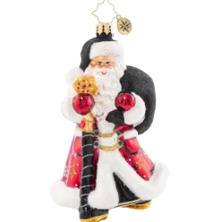 2023 Jolly Jewel Toned Santa Glass Ornament