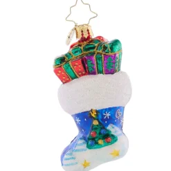 2023 Night Before Christmas Stocking Glass Gem Ornament