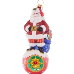 2023 On Top Of It Santa Glass Ornament
