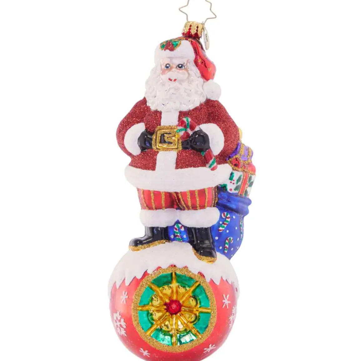 2023 On Top Of It Santa Glass Ornament