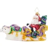 2023 Polar Pals Sleighride Glass Ornament