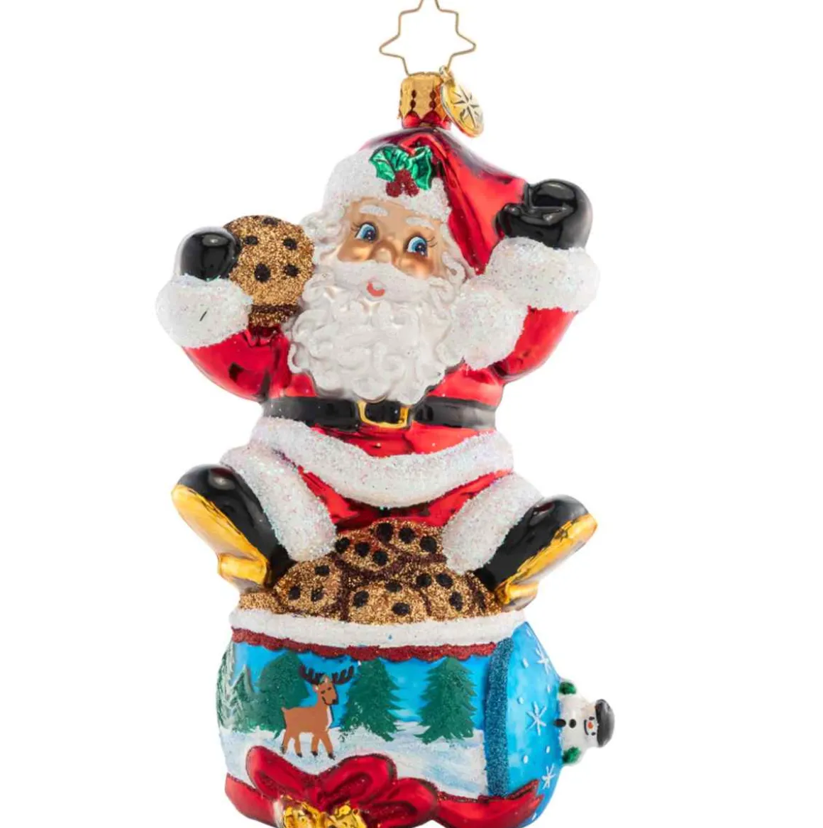 2023 Santa Snack Break Glass Ornament