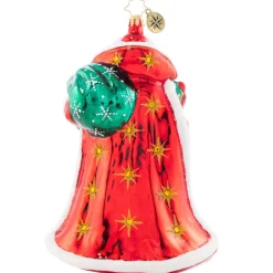 2023 Santa Snowy Scene Glass Ornament