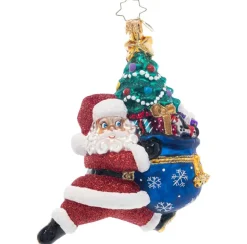 2023 Santa Sprint Glass Ornament