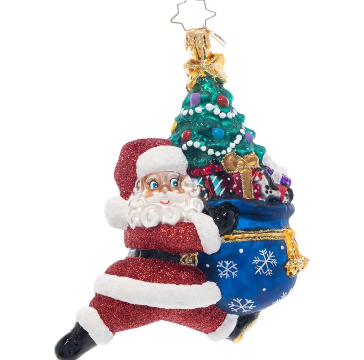 2023 Santa Sprint Glass Ornament