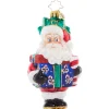 2023 Santa Surprise Glass Ornament