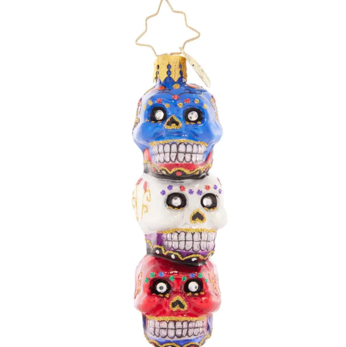 2023 Spooky Sugar Skulls Glass Gem Ornament