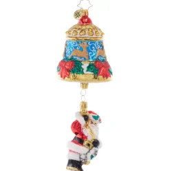 2023 Swinging Santa Glass Ornament