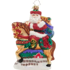 2023 Wild West Santa Glass Ornament