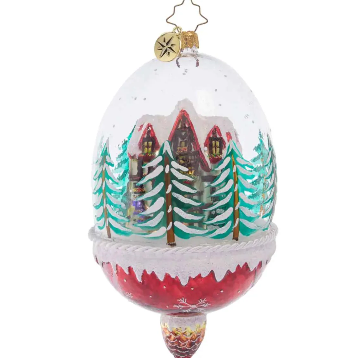 2023 Winter Cottage Hideaway Glass Ornament