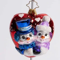 A Frosty First Christmas Glass Gem Ornament