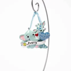 Baby's 1St Christmas Elephant Giraffe Boy