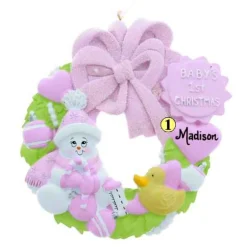 Baby's 1St Snowman Girl Wreath