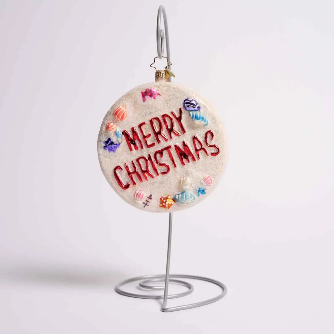 Beach Cherub Claus Glass Ornament