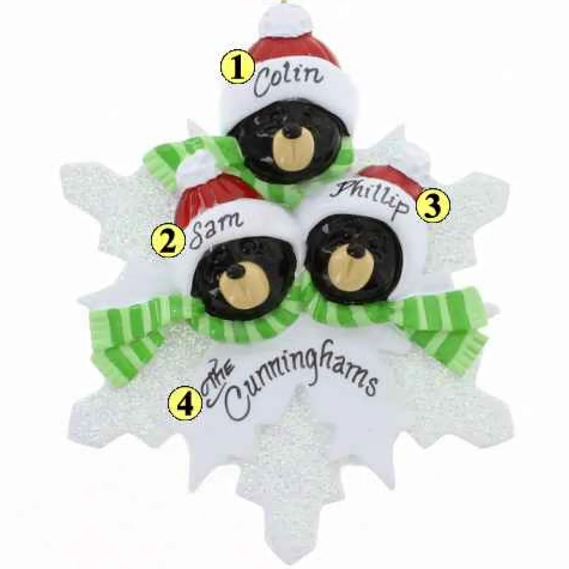 Bear On Snowflake Family Of 3