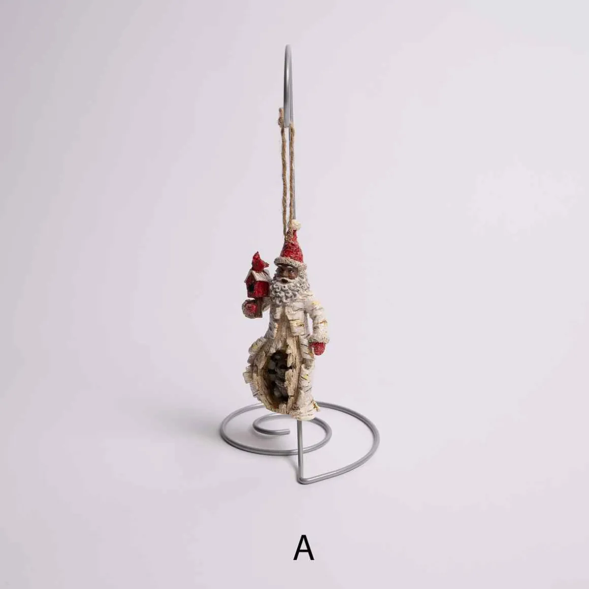 Birch African American Santa Ornament