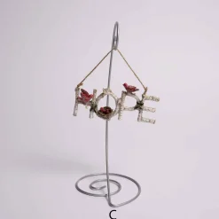 Birch Cardinal Word Ornament