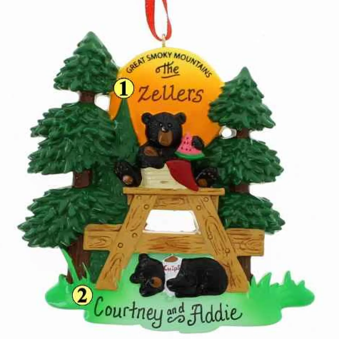 Black Bear Picnic Ornament