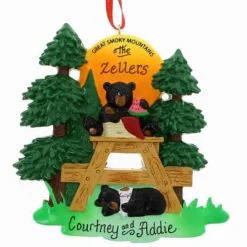 Black Bear Picnic Ornament