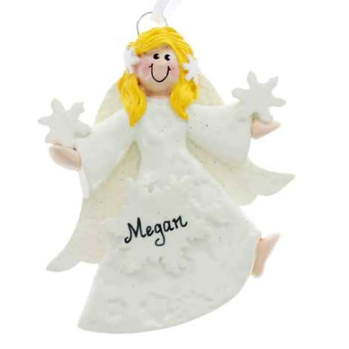 Blonde Hair Snowflake Angel