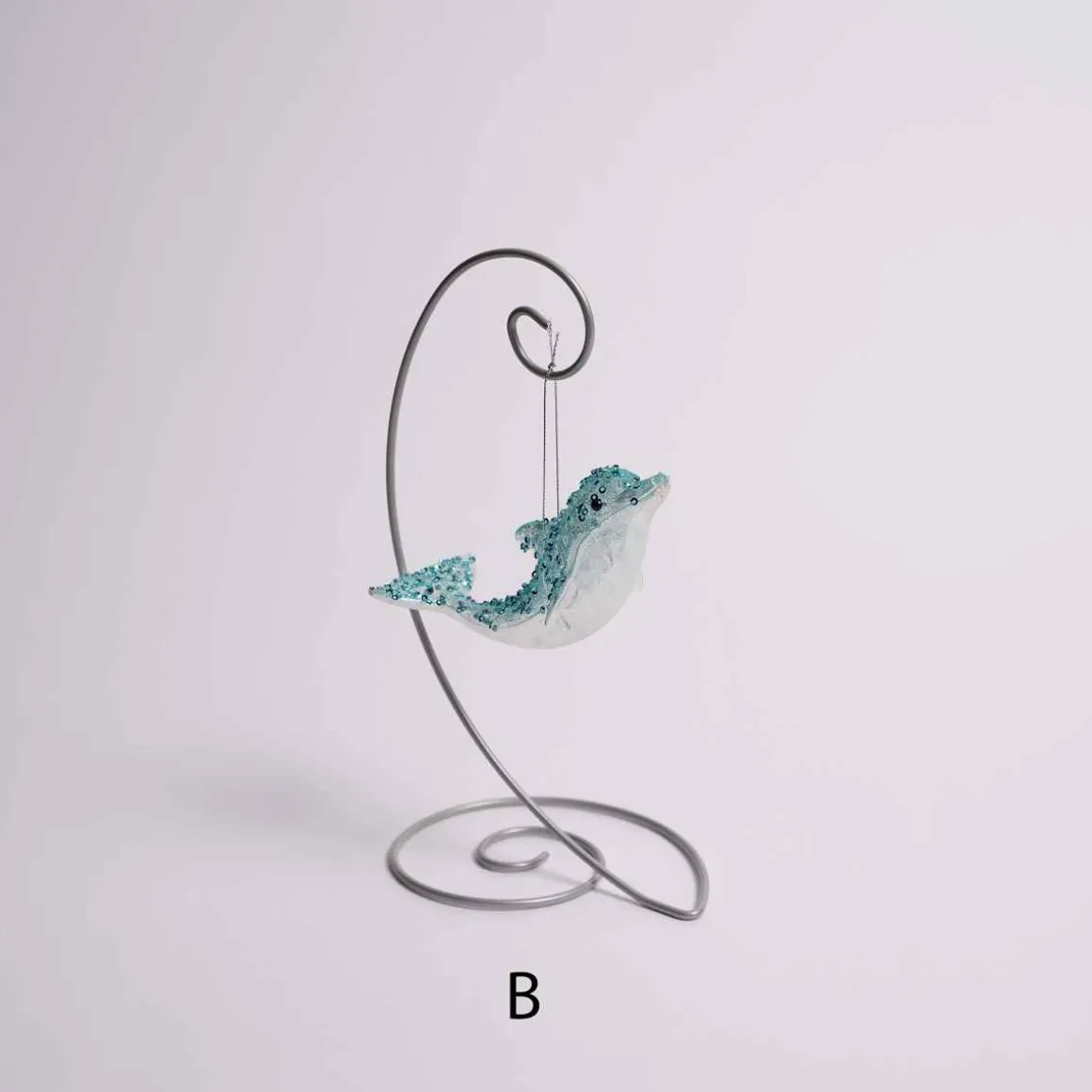 Blue Glitter Dolphin Ornament