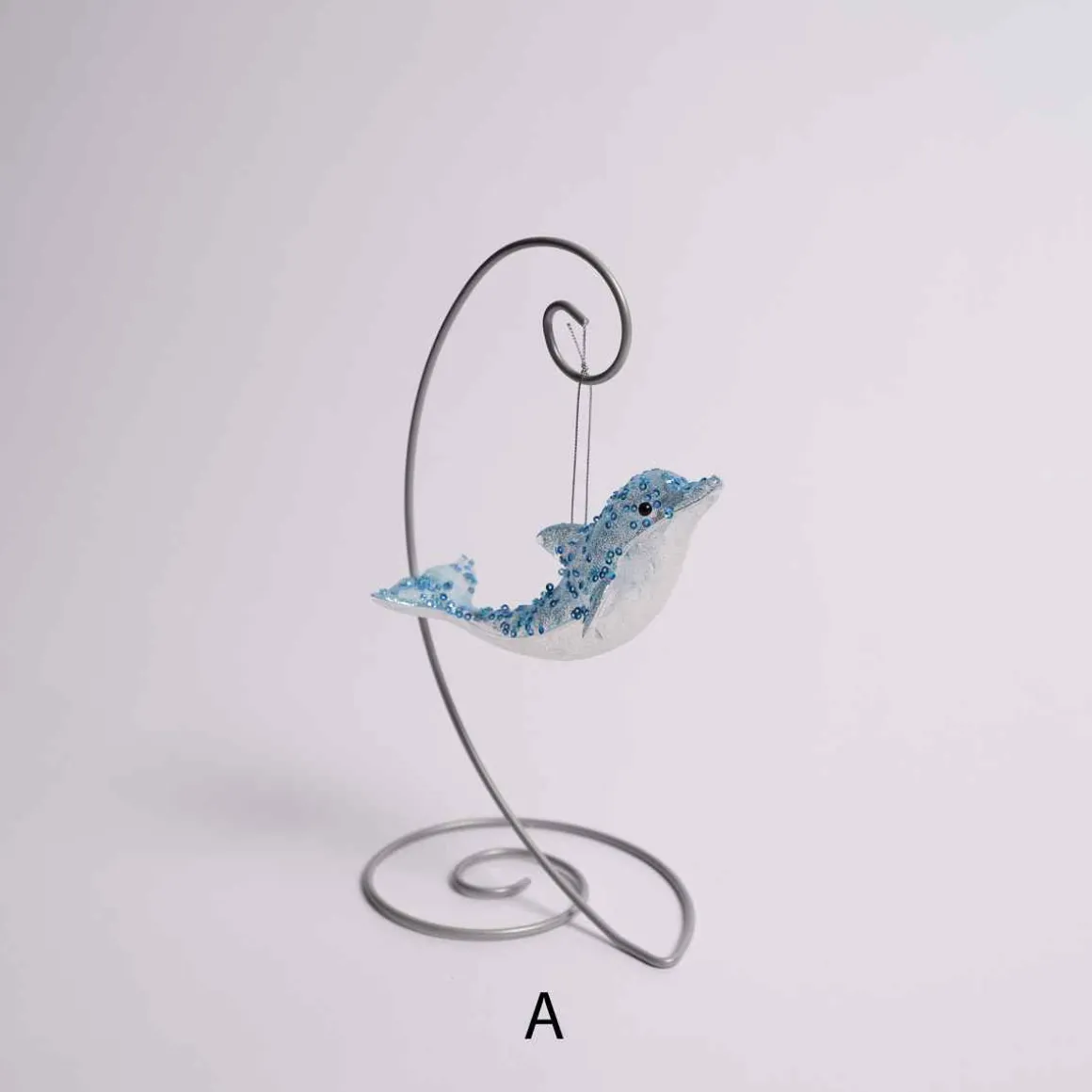 Blue Glitter Dolphin Ornament