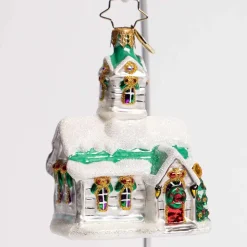 Boughs Of Holly Chapel Glass Gem Ornament